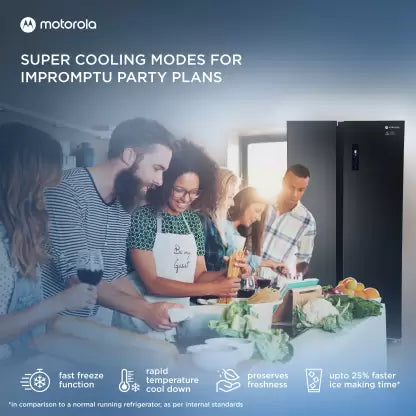 Motorola 592 L Smart Wifi Enabled Frost Free Side by Side Refrigerator (Premium Black, 592HSMTB)(OPEN BOX) Motorola 592 L Smart Wifi Enabled Frost Free Side by Side Refrigerator (Premium Black, 592HSMTB)(OPEN BOX)